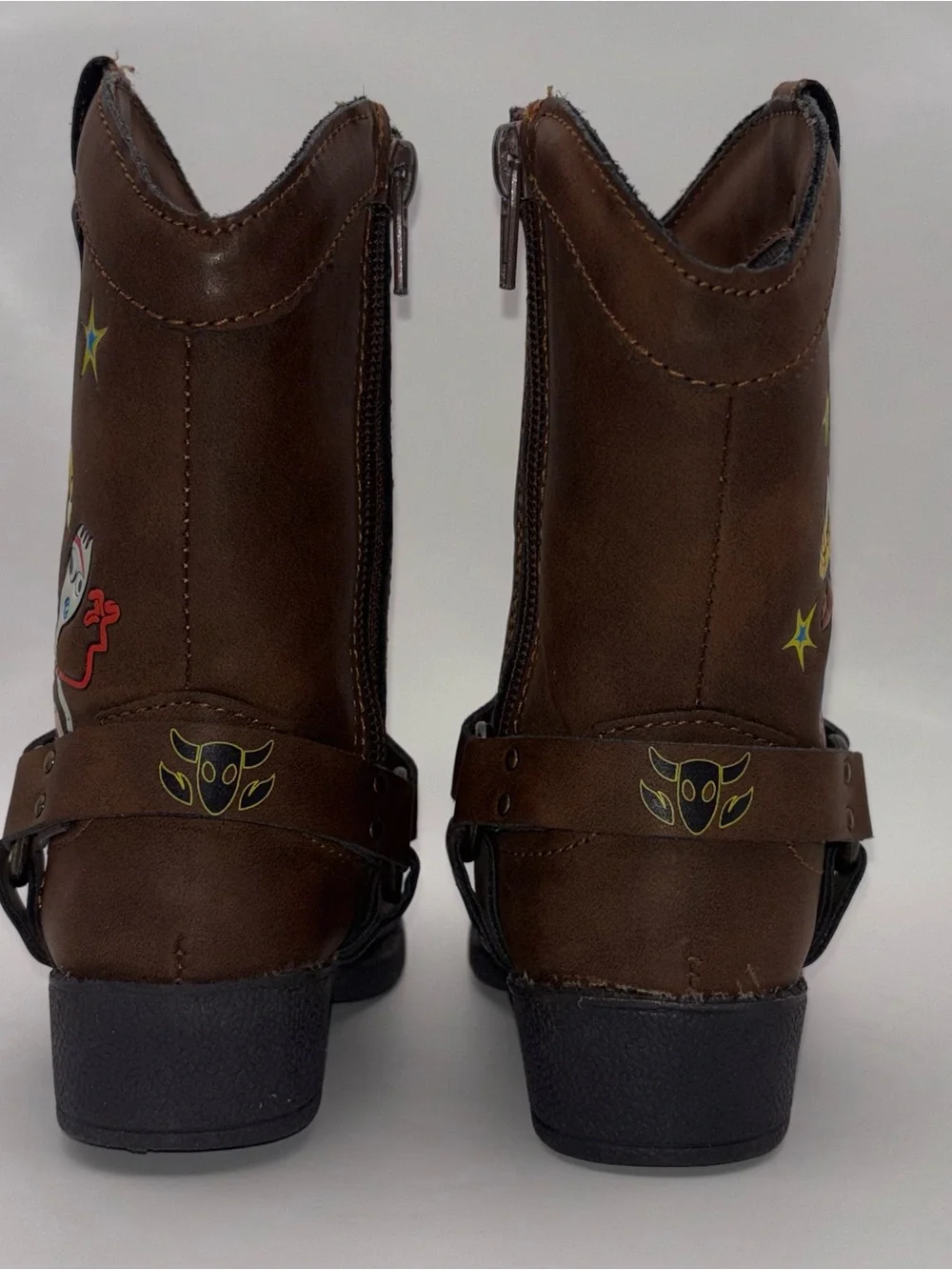 Disney Pixar Toy Story Woody & Forky Cowboy Boots Kids Size 6 Western Brown